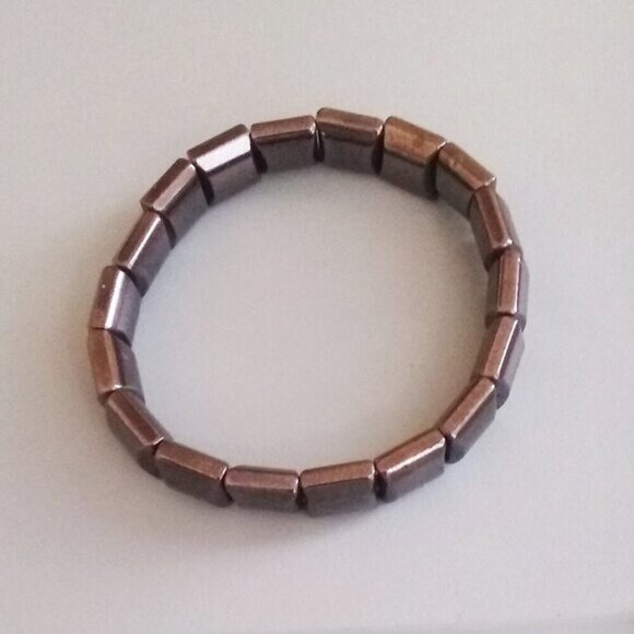 UNISEX!  Magnetic Hematite Stretch Bracelet 7.5" - Grounding, Focus & Energy - Picture 8 of 10